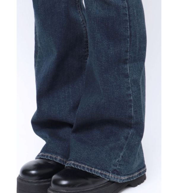 EMODA「ウエストレイヤーハイウエストフレアパギンス」|デニム|