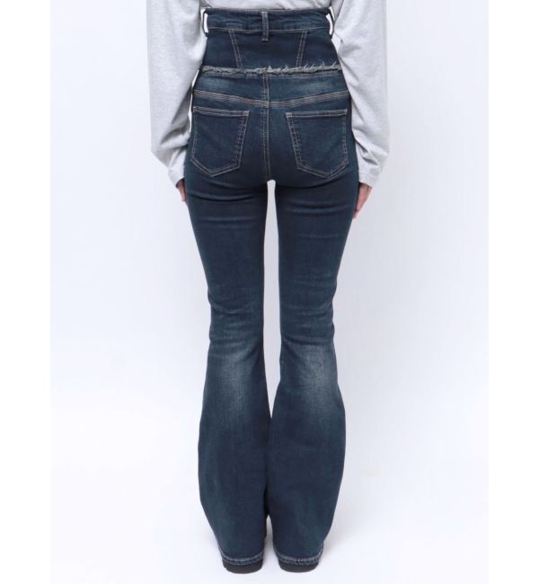 EMODA「ウエストレイヤーハイウエストフレアパギンス」|デニム|