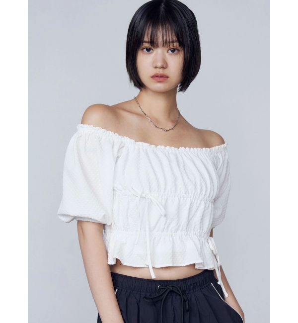 EMODA「2WAYギャザーショルダートップ」|Tシャツ・カットソー|ホワイト