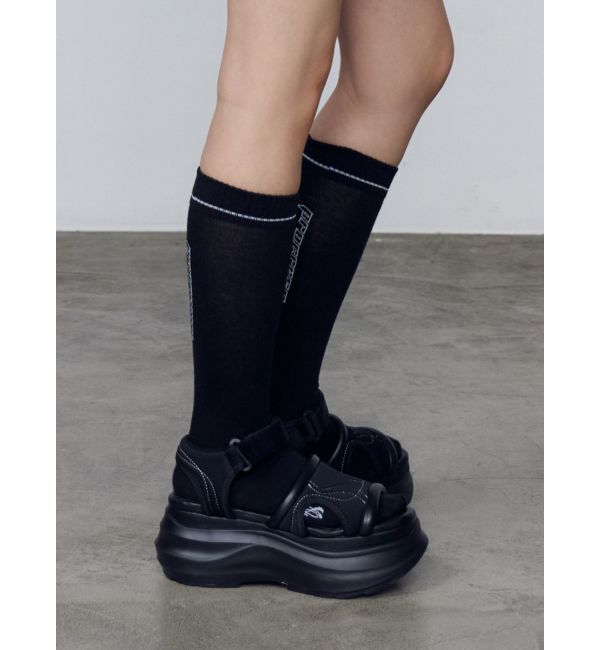 EMODA「ラインロゴソックス」|ソックス|ブラック