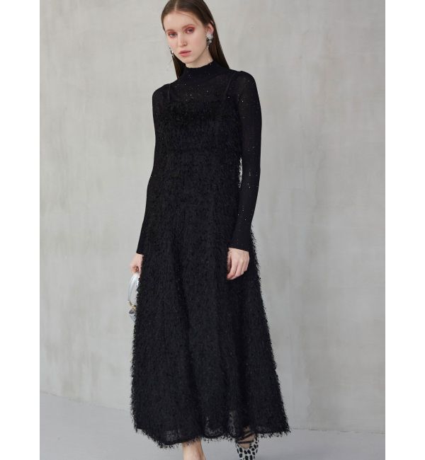 MERCURYDUO「フェザーフレアキャミワンピース」|ワンピース|