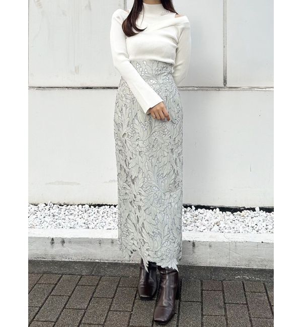 MERCURYDUO「カットワークレースペンシルスカート」|スカート|