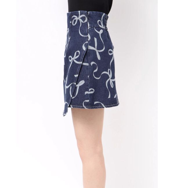 MERCURYDUO「リボンプリントデニムラップスカパン」|スカート|