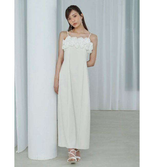 MERCURYDUO「デコルテバルーンフリルキャミワンピース」|ワンピース|