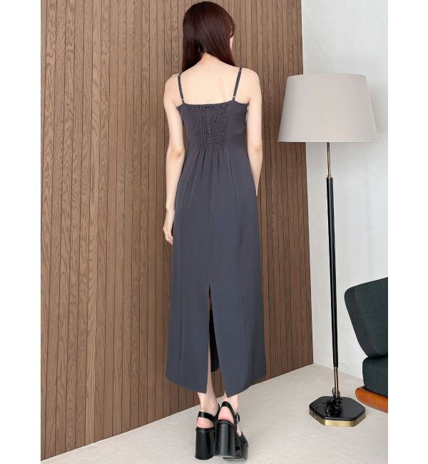 MERCURYDUO「デコルテバルーンフリルキャミワンピース」|ワンピース|