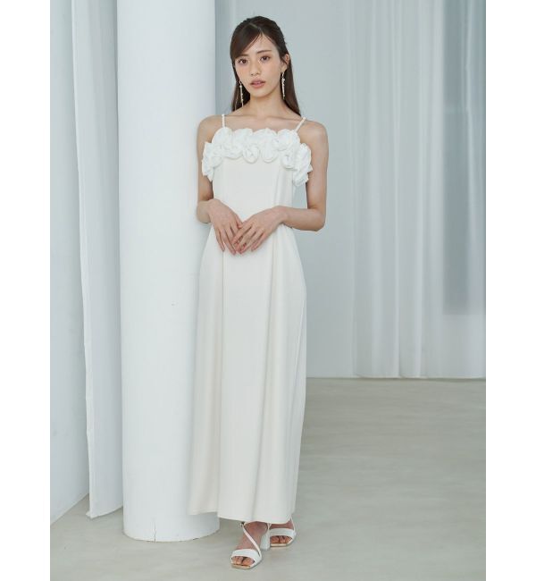 MERCURYDUO「デコルテバルーンフリルキャミワンピース」|ワンピース|