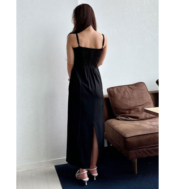 MERCURYDUO「デコルテバルーンフリルキャミワンピース」|ワンピース|