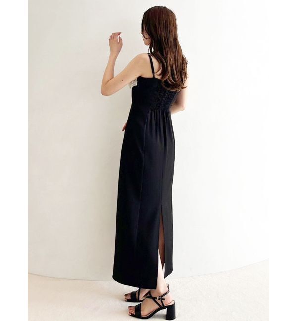 MERCURYDUO「デコルテバルーンフリルキャミワンピース」|ワンピース|