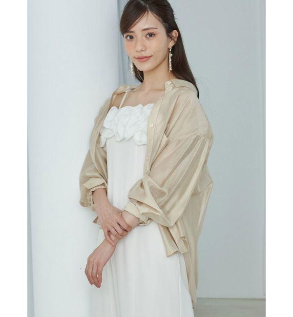 MERCURYDUO「デコルテバルーンフリルキャミワンピース」|ワンピース|