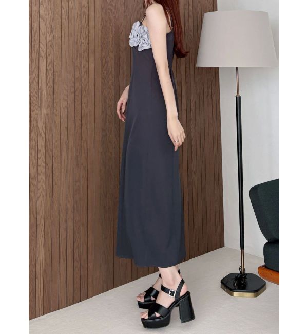 MERCURYDUO「デコルテバルーンフリルキャミワンピース」|ワンピース|