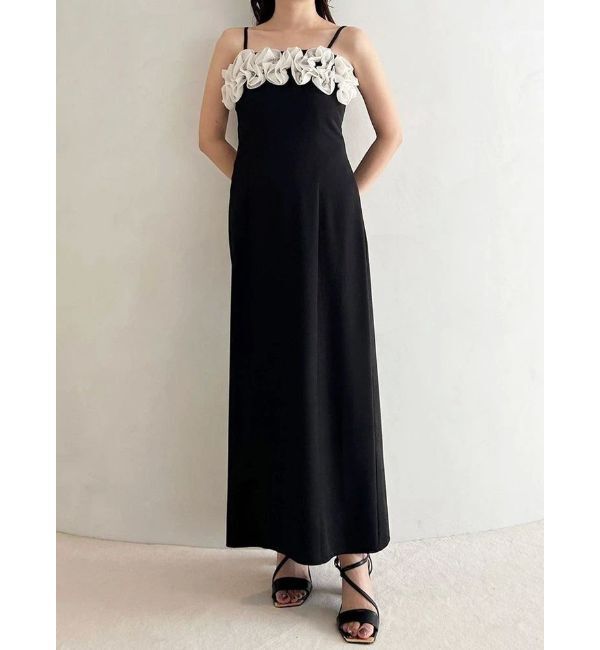 MERCURYDUO「デコルテバルーンフリルキャミワンピース」|ワンピース|ブラック