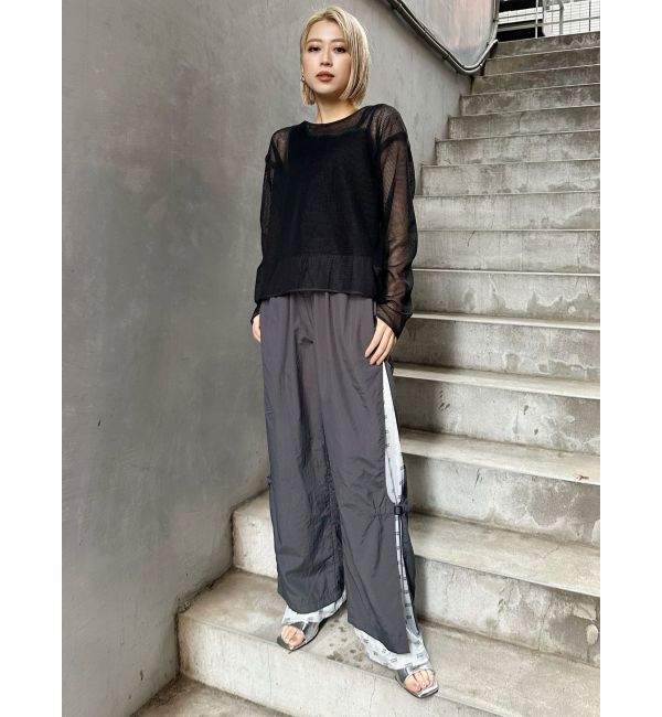 MURUA「メッシュロゴナイロンカーゴフレアパンツ【2way】」|その他|