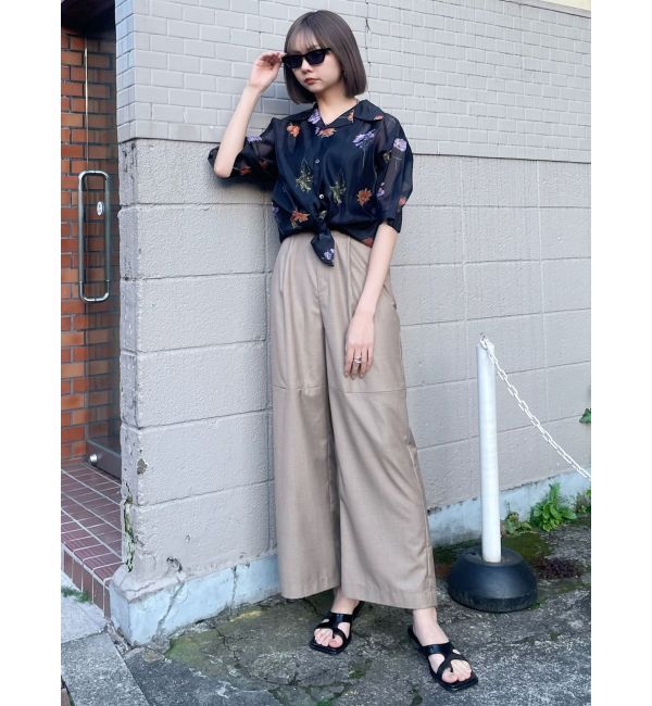 MURUA「フラワーシアーオープンカラーシャツ【WEB限定】」|シャツ・ブラウス|