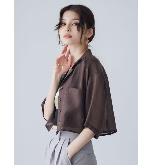 MURUA「オープンカラーシアーシャツ」|シャツ・ブラウス|