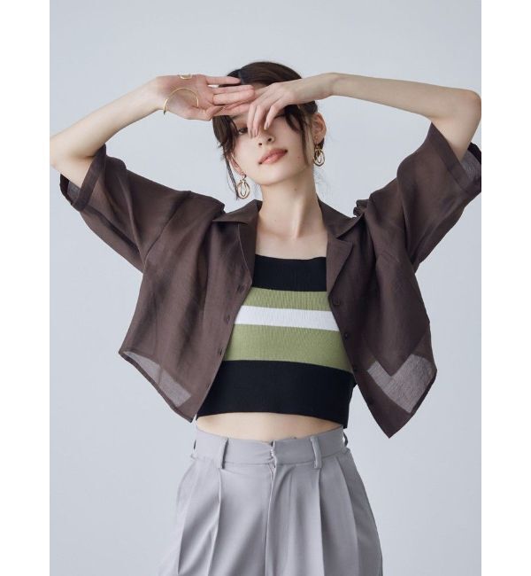 MURUA「オープンカラーシアーシャツ」|シャツ・ブラウス|