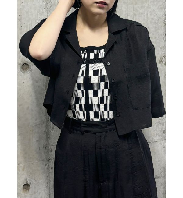 MURUA「オープンカラーシアーシャツ」|シャツ・ブラウス|ブラック