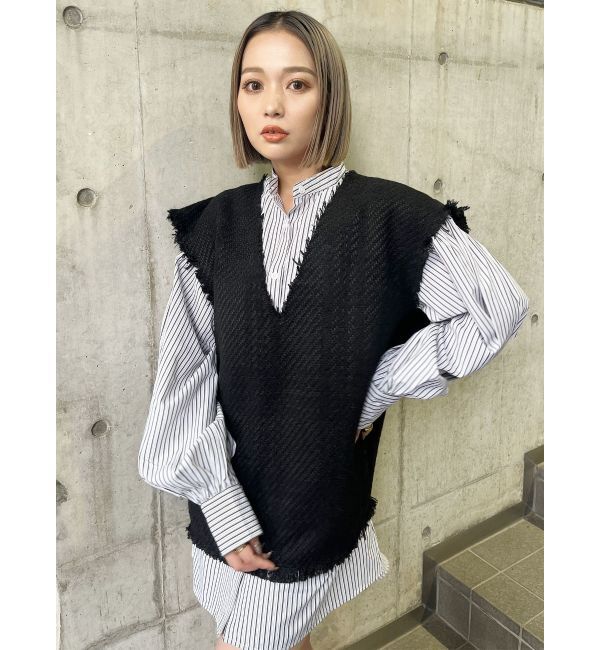 MURUA「オリジナルツイードシャツワンピース【2way】」|ワンピース|