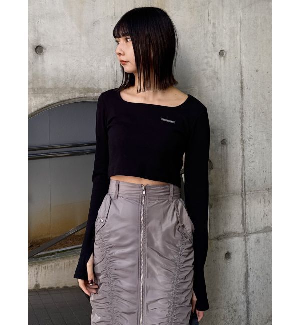 MURUA「プレートクロップドトップス」|Tシャツ・カットソー|