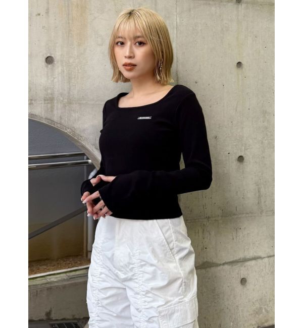 MURUA「プレートクロップドトップス」|Tシャツ・カットソー|