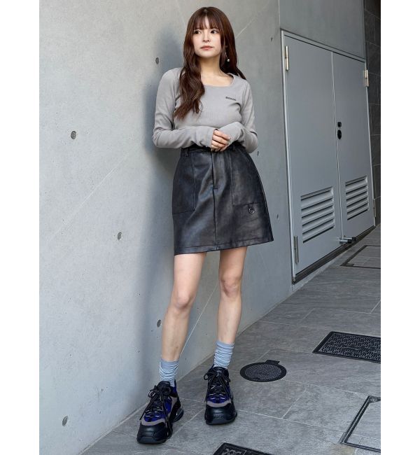 MURUA「プレートクロップドトップス」|Tシャツ・カットソー|