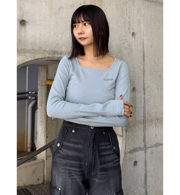 MURUA「プレートクロップドトップス」|Tシャツ・カットソー|