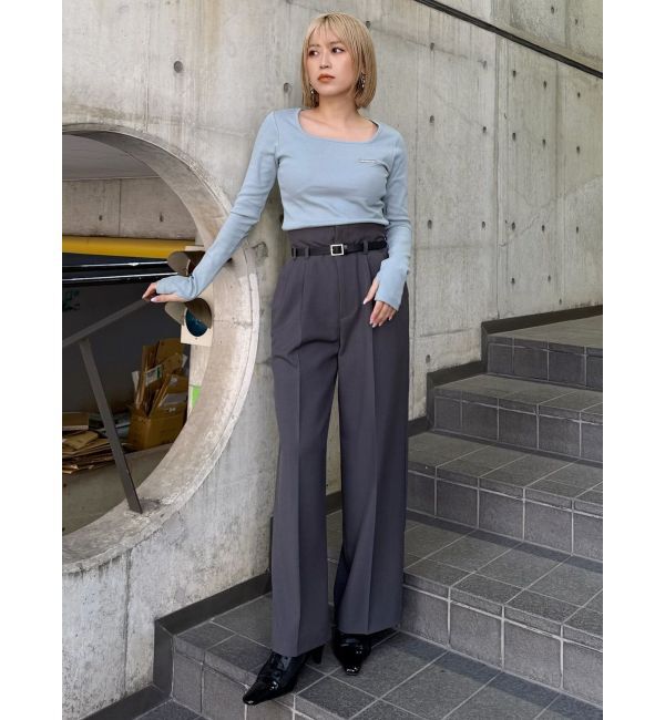 MURUA「プレートクロップドトップス」|Tシャツ・カットソー|