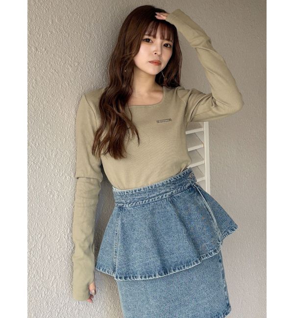 MURUA「プレートクロップドトップス」|Tシャツ・カットソー|