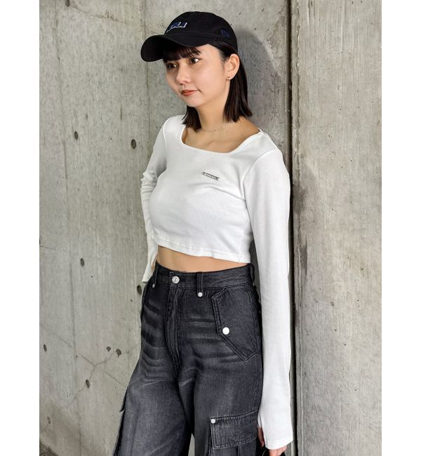 MURUA「プレートクロップドトップス」|Tシャツ・カットソー|