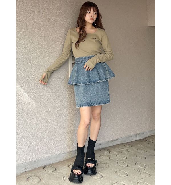 MURUA「プレートクロップドトップス」|Tシャツ・カットソー|