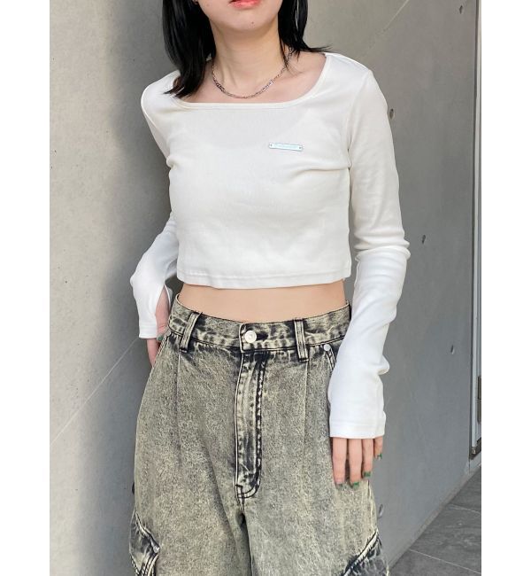 MURUA「プレートクロップドトップス」|Tシャツ・カットソー|