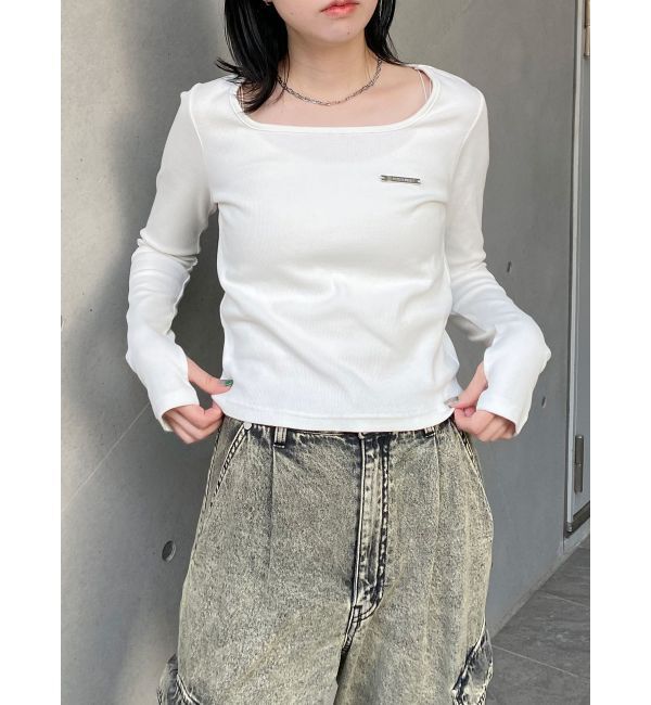 MURUA「プレートクロップドトップス」|Tシャツ・カットソー|