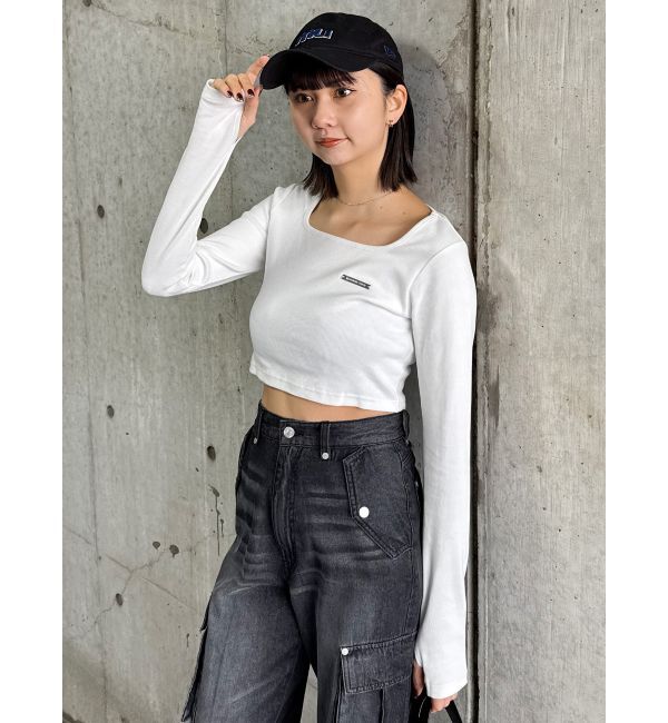 MURUA「プレートクロップドトップス」|Tシャツ・カットソー|