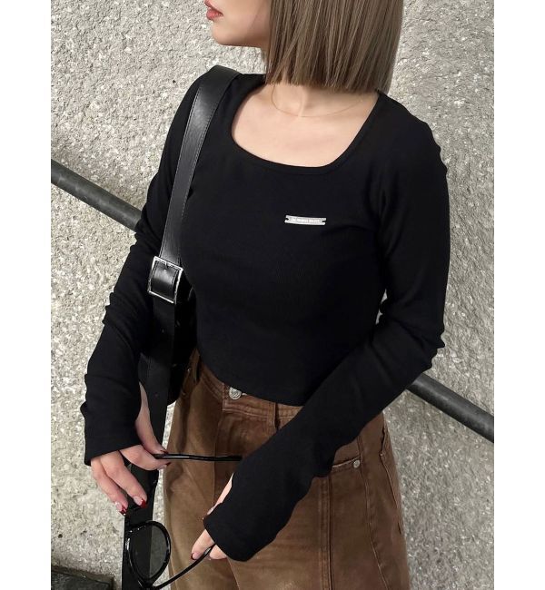 MURUA「プレートクロップドトップス」|Tシャツ・カットソー|