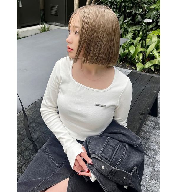 MURUA「プレートクロップドトップス」|Tシャツ・カットソー|