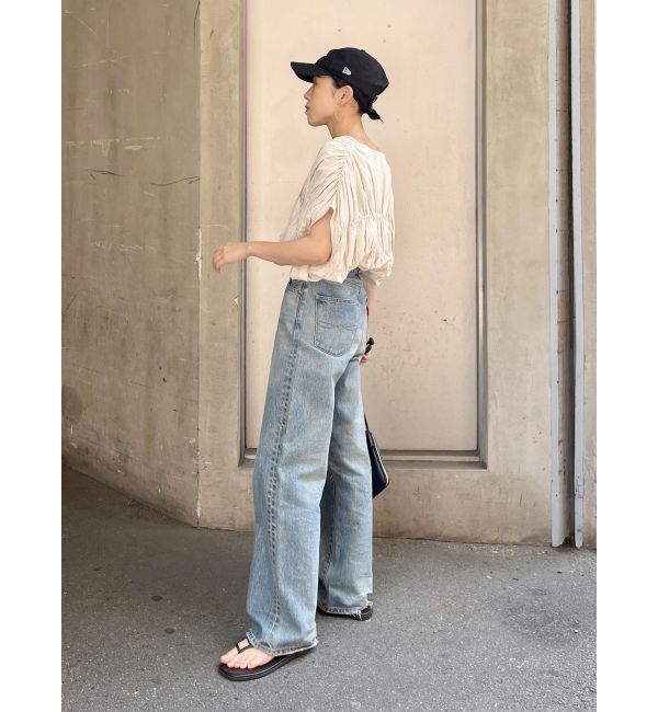 Ungrid「ハイウエストルーズストレートデニム」|デニム|