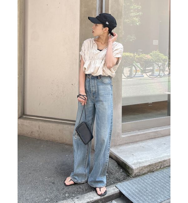 Ungrid「ハイウエストルーズストレートデニム」|デニム|