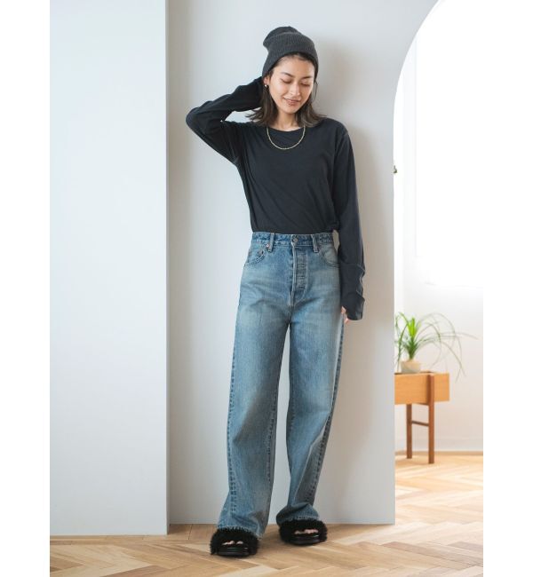 Ungrid「ハイウエストルーズストレートデニム」|デニム|