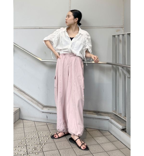 Ungrid「スリーブギャザーデザインハーフスリーブシャツ」|シャツ・ブラウス|