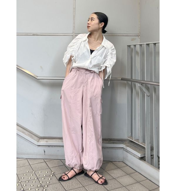 Ungrid「スリーブギャザーデザインハーフスリーブシャツ」|シャツ・ブラウス|