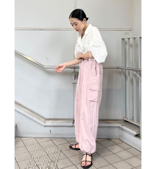 Ungrid「スリーブギャザーデザインハーフスリーブシャツ」|シャツ・ブラウス|