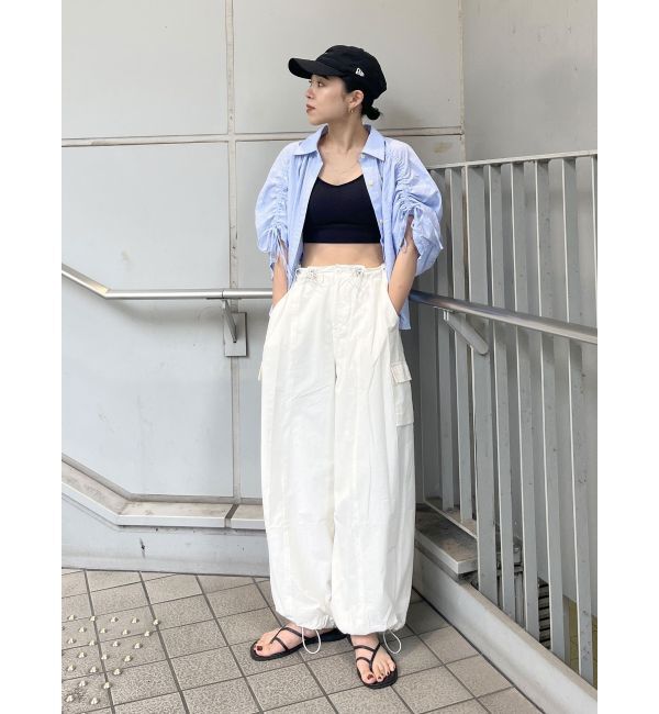 Ungrid「スリーブギャザーデザインハーフスリーブシャツ」|シャツ・ブラウス|