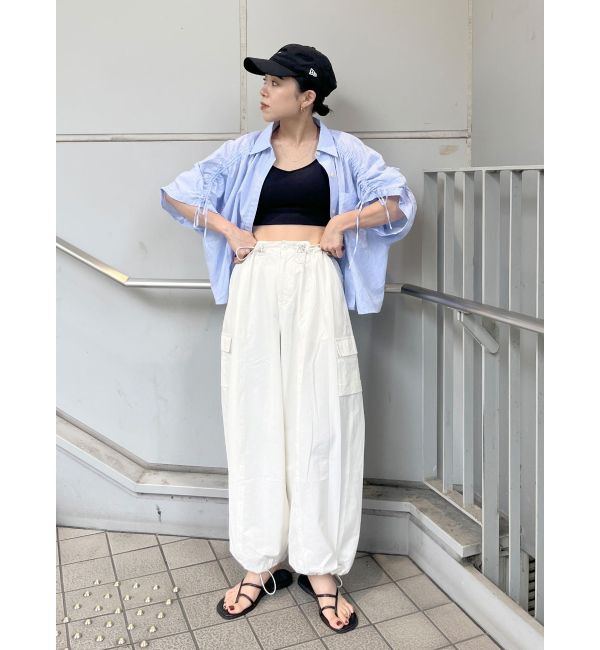 Ungrid「スリーブギャザーデザインハーフスリーブシャツ」|シャツ・ブラウス|