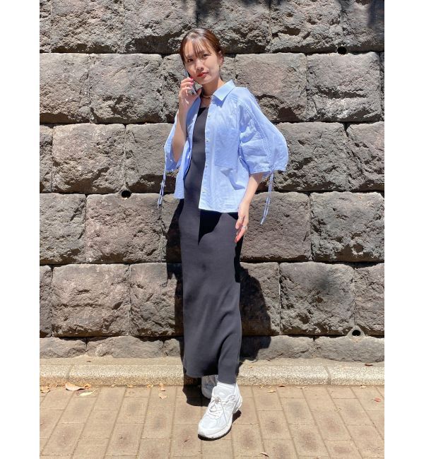 Ungrid「スリーブギャザーデザインハーフスリーブシャツ」|シャツ・ブラウス|