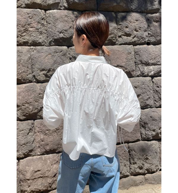 Ungrid「スリーブギャザーデザインハーフスリーブシャツ」|シャツ・ブラウス|