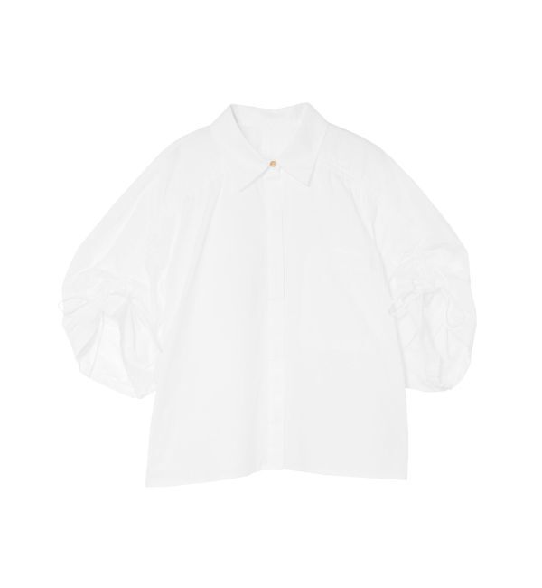 Ungrid「スリーブギャザーデザインハーフスリーブシャツ」|シャツ・ブラウス|