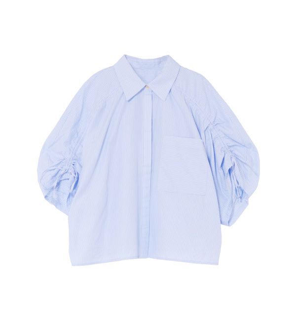 Ungrid「スリーブギャザーデザインハーフスリーブシャツ」|シャツ・ブラウス|