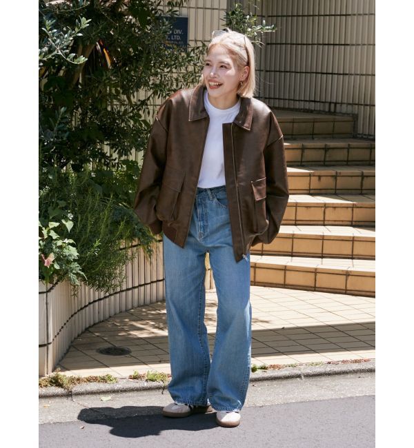 Ungrid「フェイクレザーブルゾン」|ブルゾン・スタジャン|