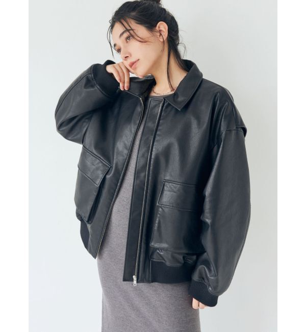 Ungrid「フェイクレザーブルゾン」|ブルゾン・スタジャン|