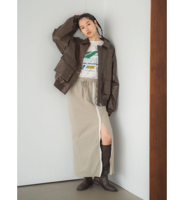 Ungrid「フェイクレザーブルゾン」|ブルゾン・スタジャン|