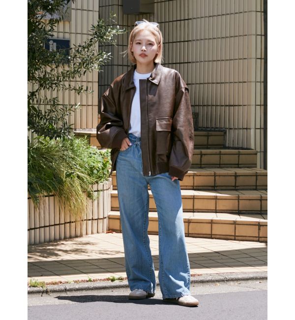 Ungrid「フェイクレザーブルゾン」|ブルゾン・スタジャン|